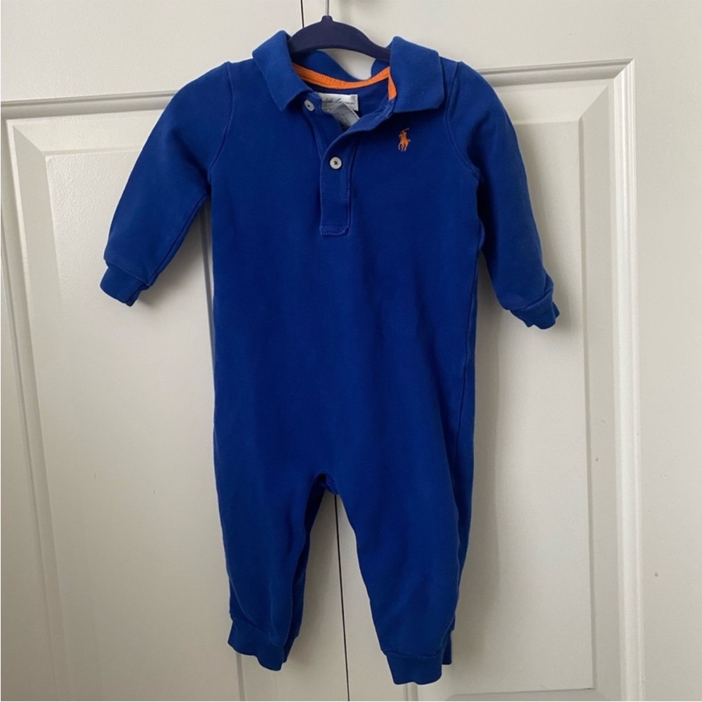 Ralph Lauren Blue Polo Playsuit - 9M